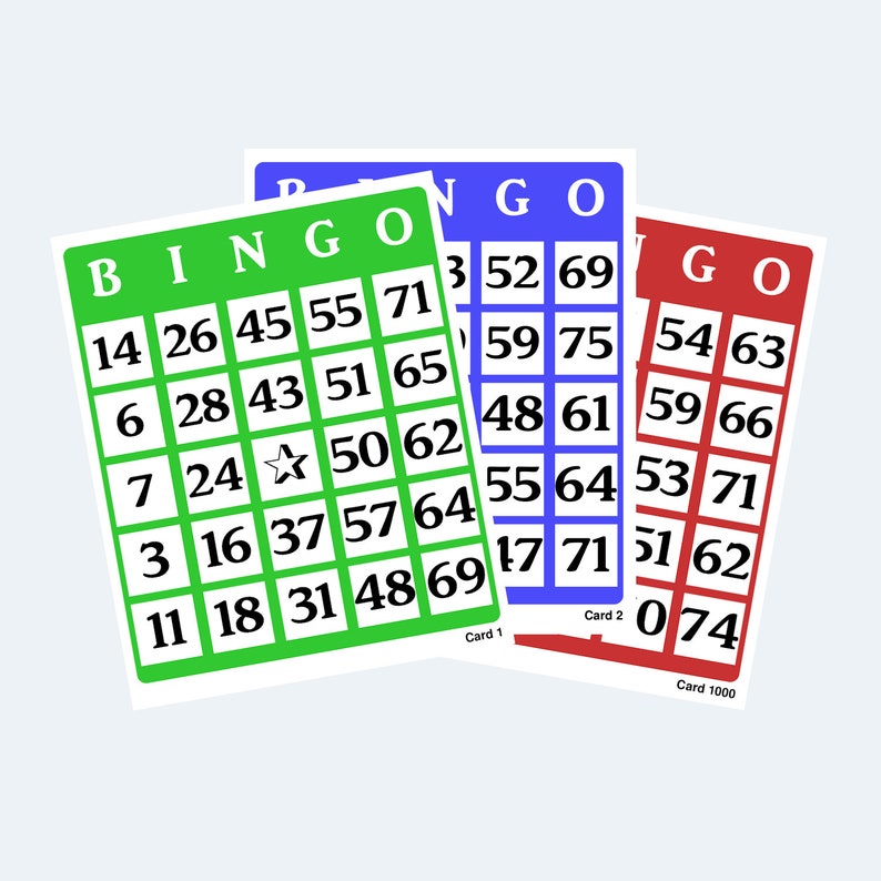 Colour Bingo Cards Printable Colour Bingo Cards 2 per Page 500 Pages ...