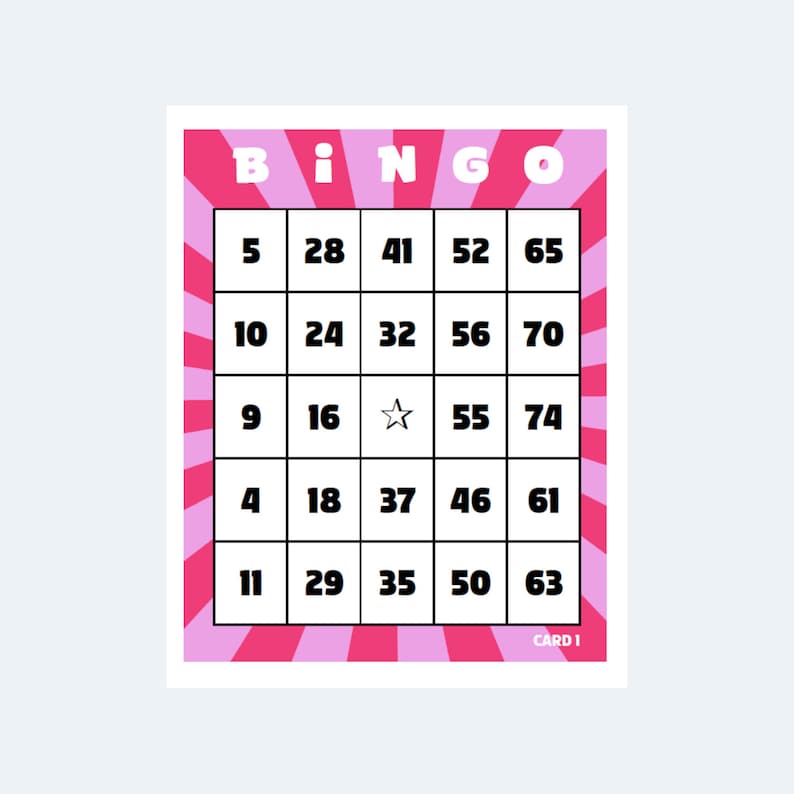 1000 Bingo Cards - Colorful 1 to 75 Bingo Cards 2 per Page – 500 Pages ...