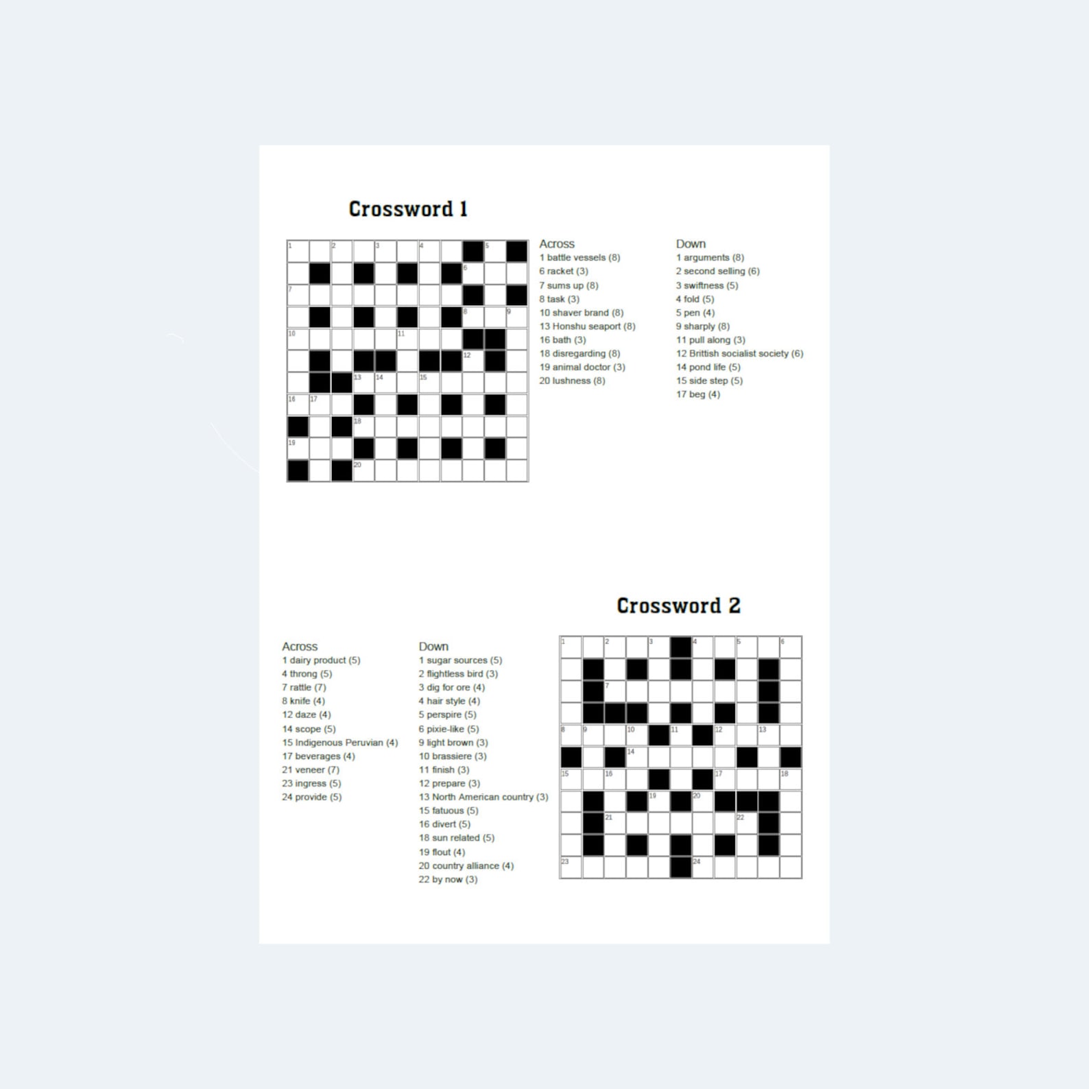 40 Printable Crossword Puzzles With Solutions Downloadable Printable 40 Printable Crossword Puzzles With Solutions Downloadable Printable