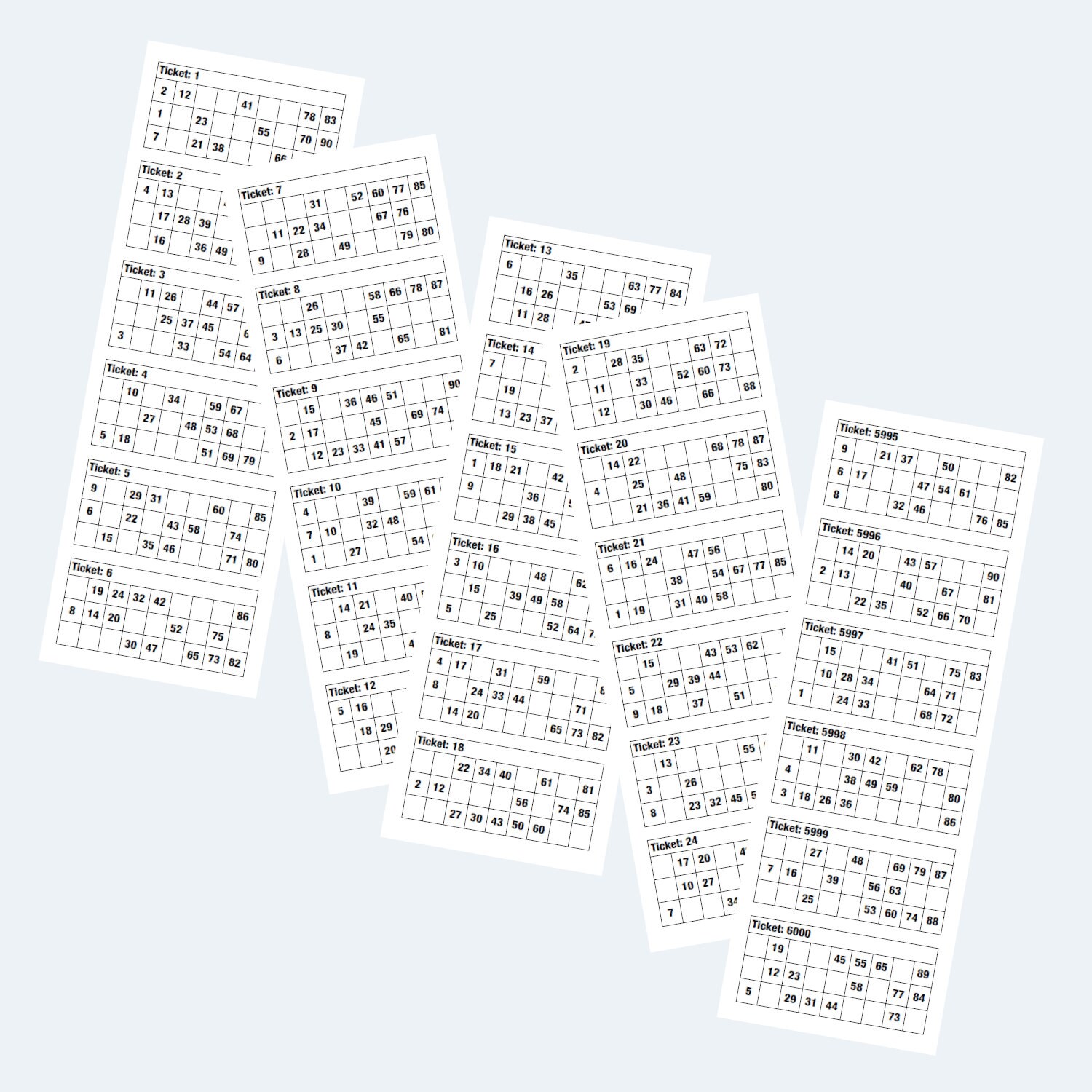 Tambola Tickets – 1 to 90 Printable Tambola Bingo Cards – 500 Pages ...