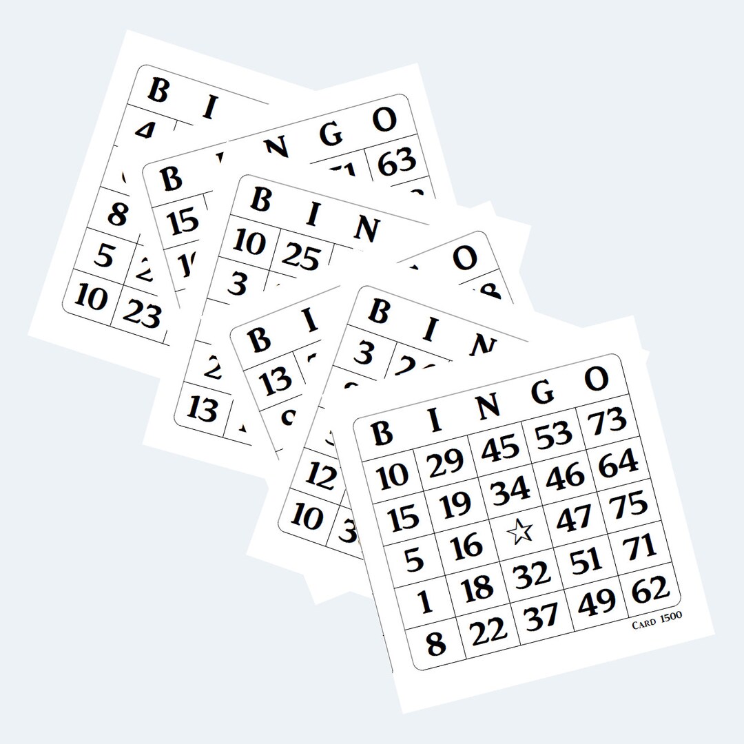 Printable Bingo Cards 6 Per Page Etsy
