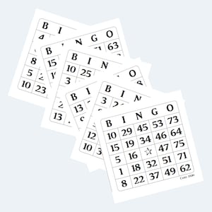 Cartes de bingo imprimables - 6 par page