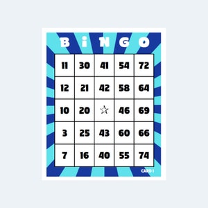 1000 bingokaarten - kleurrijk 1 tot 75 bingokaarten, 2 per pagina - 500 pagina's / 1000 kaarten - afdrukbare download