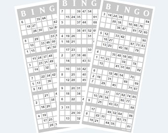 Printable UK Style 1-90 Bingo Ticket Cards, Large Print