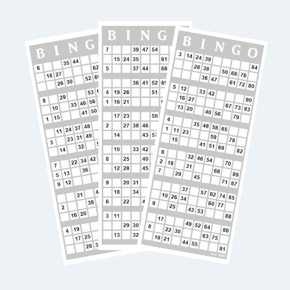 Printable UK Style 190 Bingo Ticket Cards Large Print Etsy