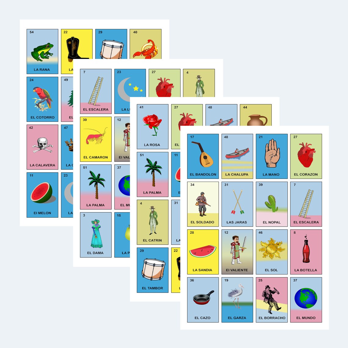 Loteria Cards Printable Loteria Cards 1 per Page 1000 Cards 1000 Pages ...