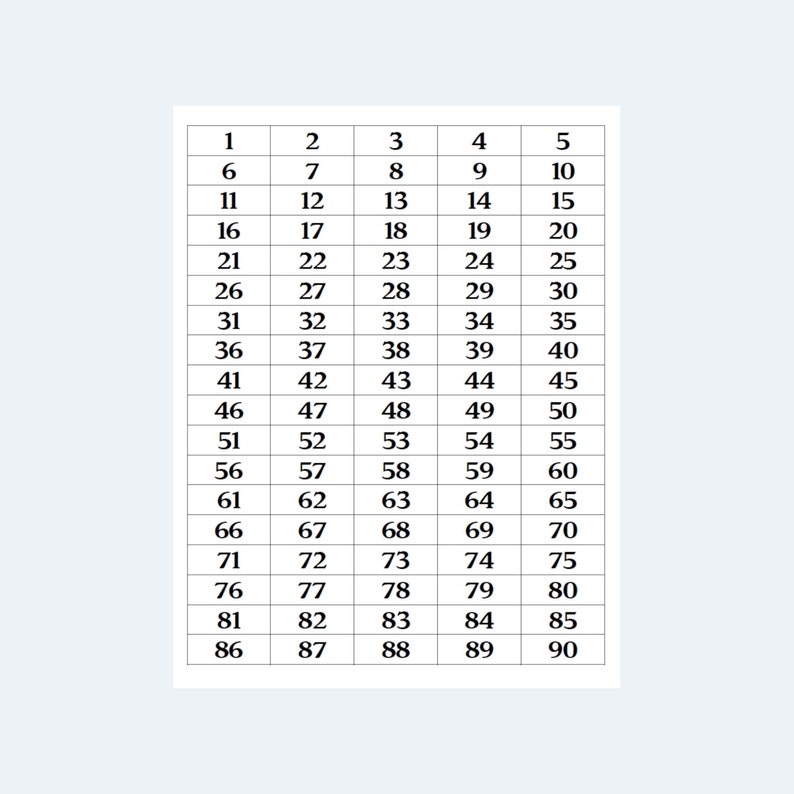 1000 Colorful UK Style 1-90 Bingo Ticket Cards, 2 Cards per (A4) Page ...