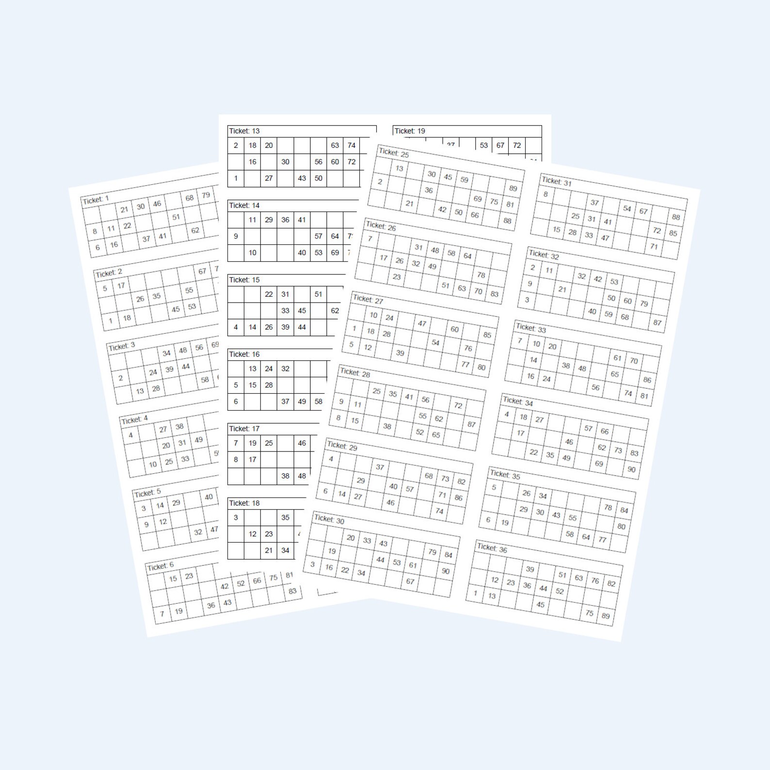 Tambola Tickets – 1 to 90 Printable Tambola Bingo Cards – 500 Pages ...