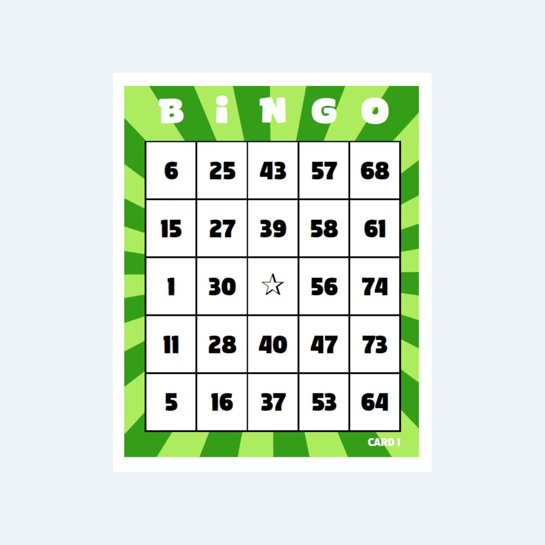 1000 Bingo Cards - Colorful 1 to 75 Bingo Cards 2 per Page – 500 Pages ...