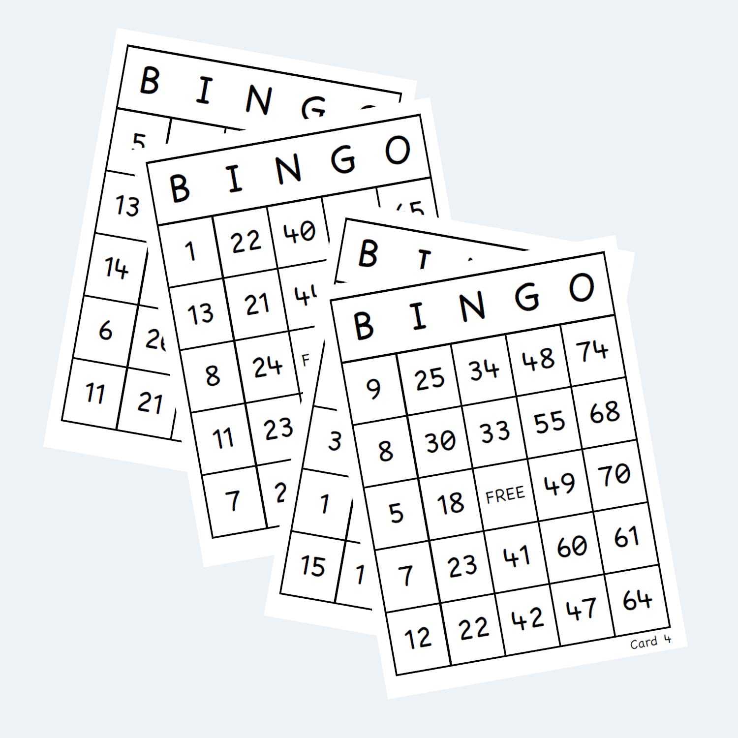 Bingo Cards –3 Sets of 1000! - 1 to 75 Printable Bingo Cards – 3 Sets ...