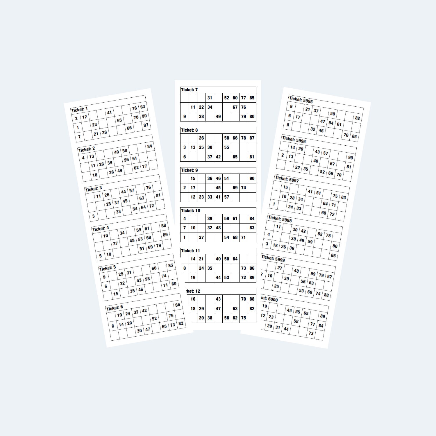 Tambola Tickets – 1 to 90 Printable Tambola Bingo Cards – 500 Pages ...