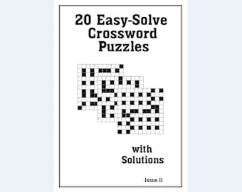20 Printable Easy-Solve Crossword Puzzles With Solutions – Issue 11 - Downloadable Printable Crossword Puzzles – Digital PDF Download
