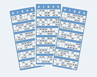 Printable Colour UK Style 1-90 Bingo Ticket Cards 2 per Page - Etsy