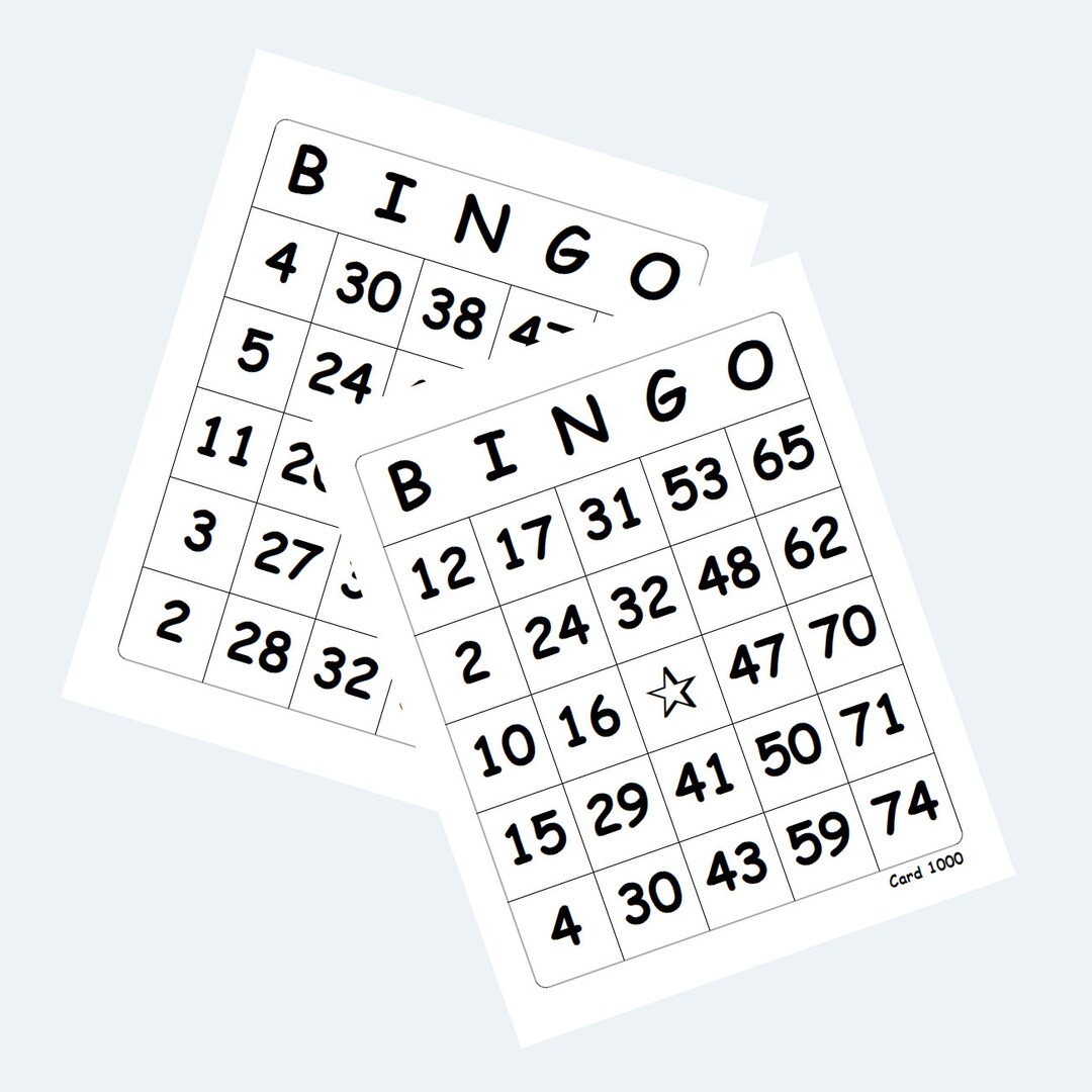 Bingo Cards Large Print Printable Bingo Cards Etsy Australia