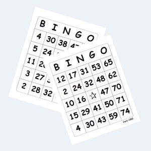 Bingo Cards, Large Print - Printable Bingo Cards - Etsy