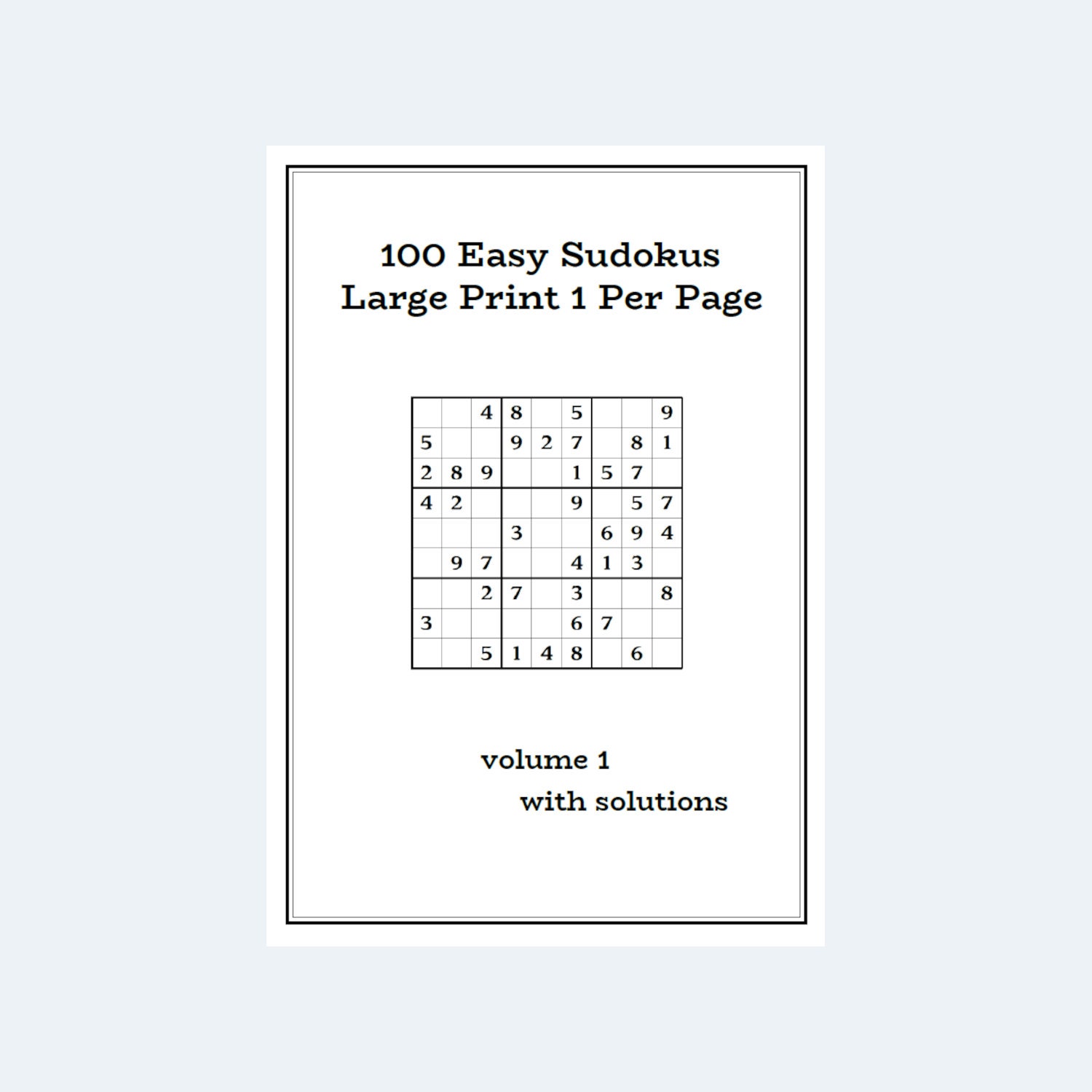 Sudoku puzzles – 100 easy-solve sudoku puzzles - large print one ...