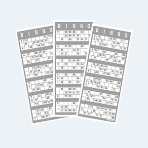 Tarjetas de bingo imprimibles estilo Reino Unido, 1-90, 2 por página, 500 páginas/1000 tarjetas
