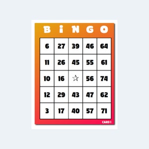 1000 Bingo Cards  - Colorful 1 to 75 Bingo Cards 2 Per Page – 500 pages / 1000 Cards – Printable Download