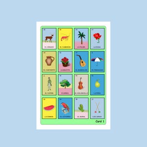 Loteria Cards - 1000 Unique Loteria Cards - Printable Loteria Cards - 2 Per Page – 500 Pages – Instantly Downloadable PDF File.