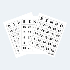 Printable Bingo Cards – 4 per Page - Etsy
