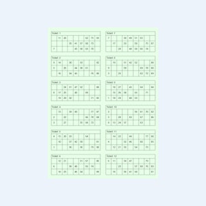 Tambola Tickets – 1 to 90 Printable Tambola Bingo Cards – 500 pages with 12 Tickets per page – 6000 Tambola Tickets - Digital Download