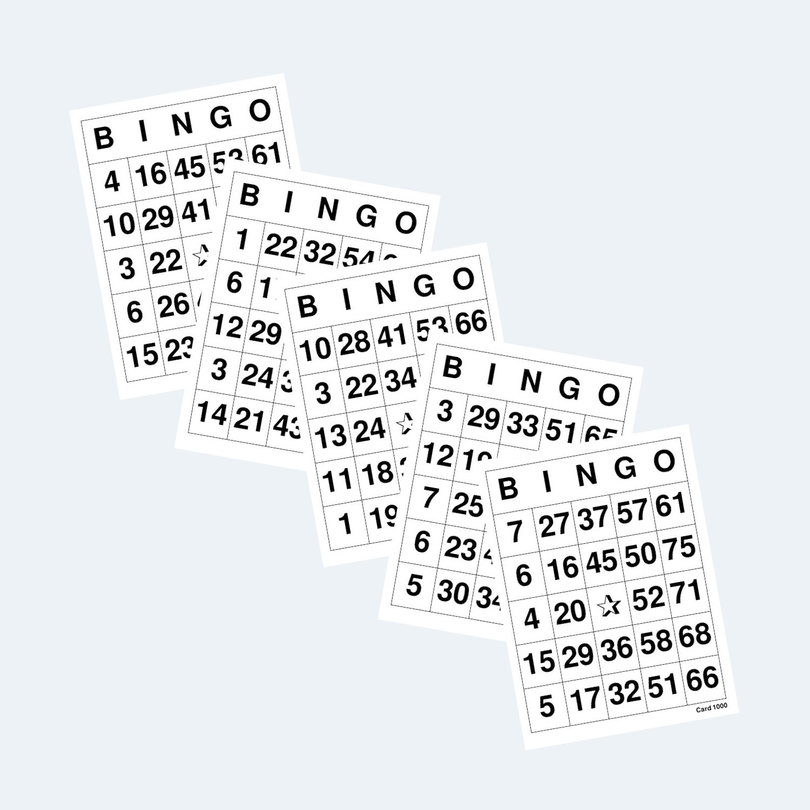 Bingo Cards Printable 1 To 75 Bingo Cards 4 Per Page Etsy