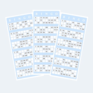 Cartones de bingo – Imprimibles estilo británico del 1 al 90 Cartones de bingo – Imprimibles descargables – Boletos de bingo