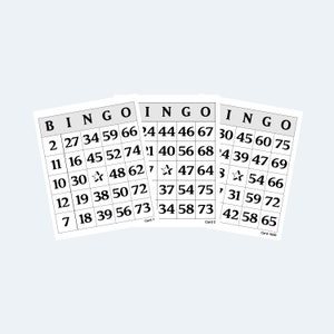 Printable Bingo Cards - 2 Per Page – Large Print
