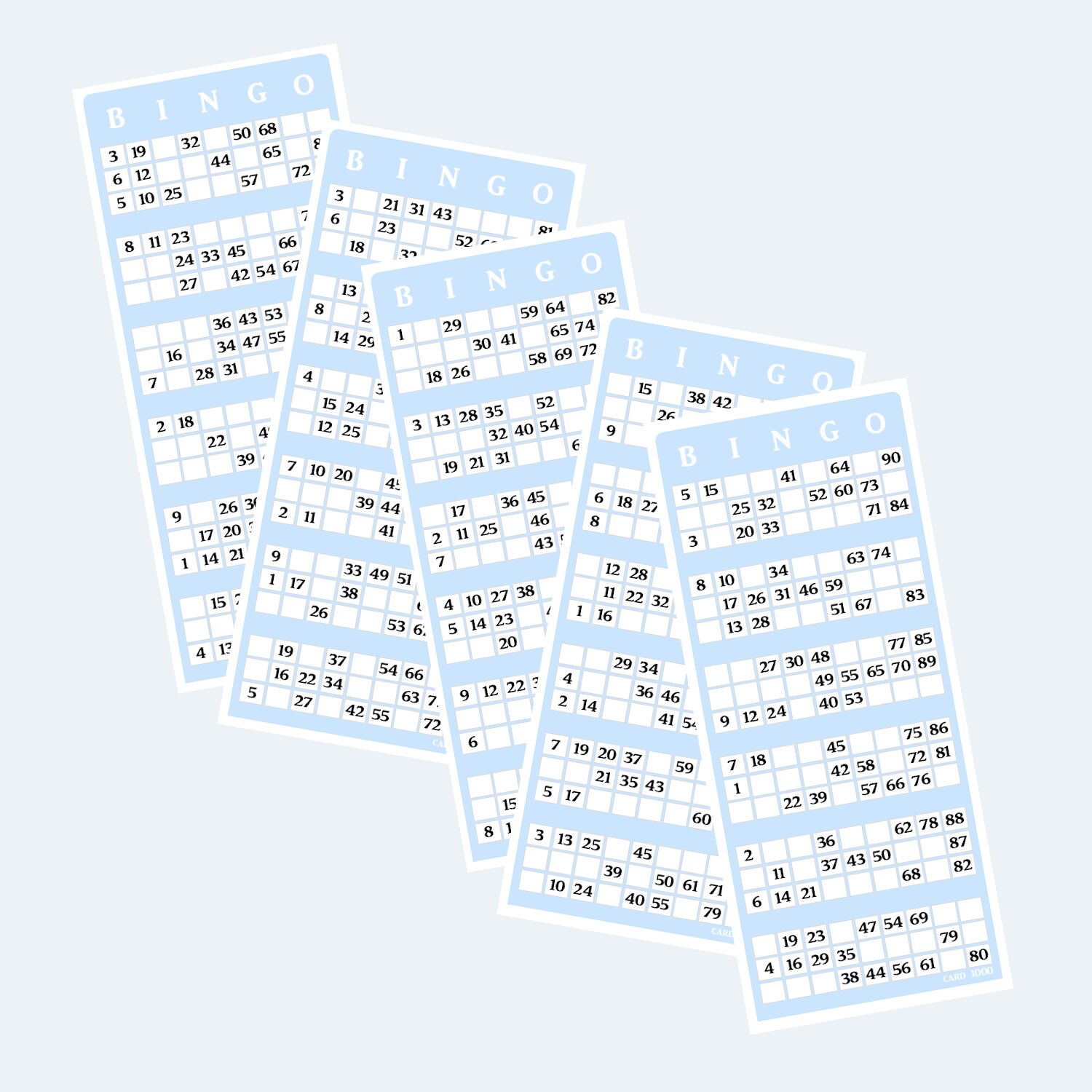 Bingo Cards – Printable UK Style 1 to 90 Bingo Cards – Downloadable ...