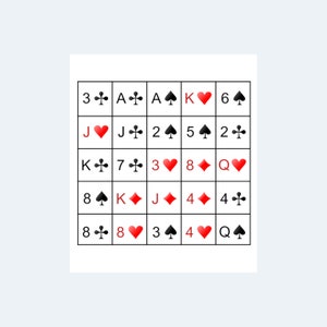 ポーカー ゲーム スタイルのビンゴ カード – 印刷可能なポーカー ビンゴ カード 1000 枚 – デジタル ダウンロード
