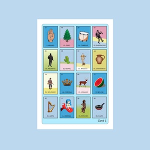 Loteria Cards - 1000 Unique Loteria Cards - Printable Loteria Cards - 2 Per Page – 500 Pages – Instantly Downloadable PDF File.