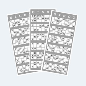Tarjetas de bingo del 1 al 90, estilo británico, imprimibles, 2 por página, 500 páginas/1000 tarjetas