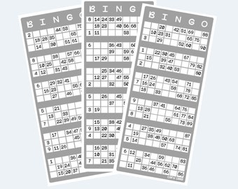 Schede dei biglietti del bingo stampabili in stile UK 1-90, 2 per pagina, 500 pagine / 1000 schede