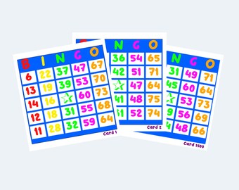 Printable Bingo Cards 6 per Page - Etsy