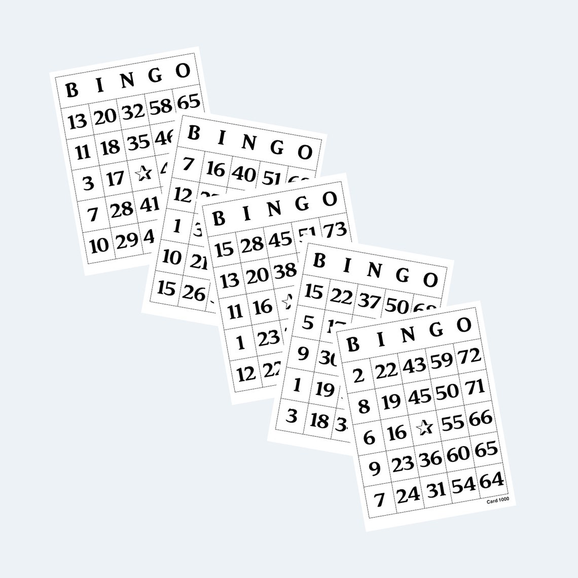 Bingo Cards 1 to 75 Bingo Cards Printable 4 per Page 1000 Cards Etsy