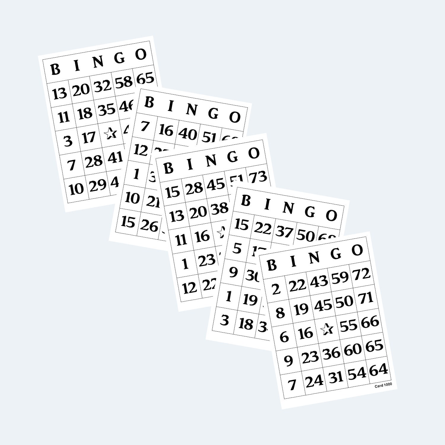 Bingo Cards 1 to 75 Bingo Cards Printable 4 per Page 1000 Cards - Etsy