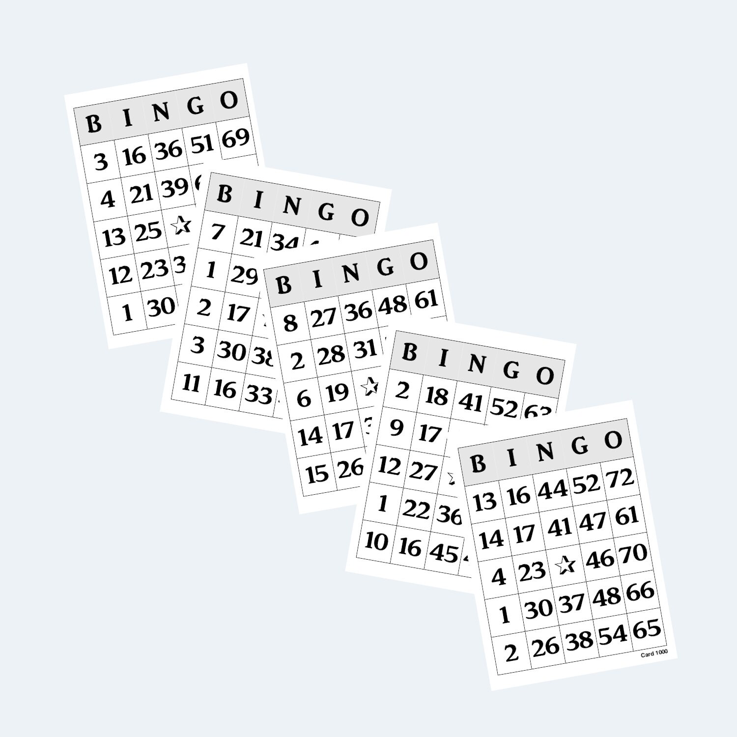Printable Bingo Cards 4 per Page Etsy