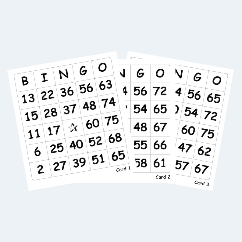 Printable Bingo Cards - Large (jumbo) Print 1 per Page – 1000 Pages ...