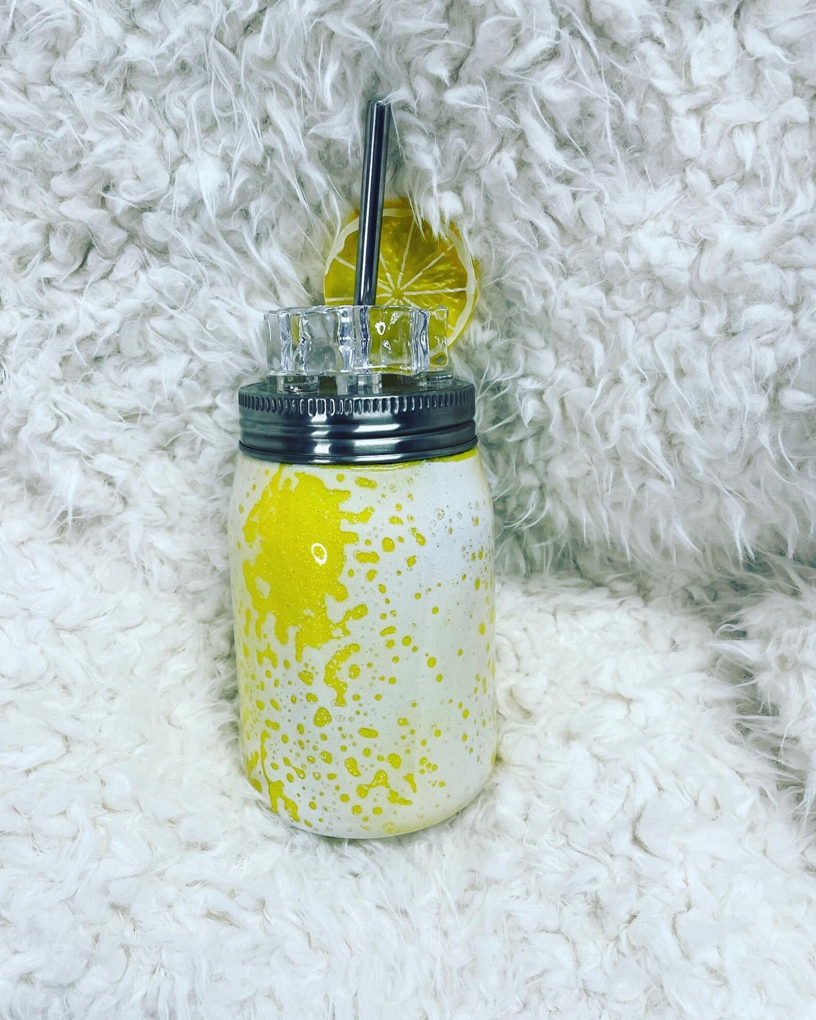 Lemonade Mason Jars 12oz Epoxy Tumbler Stainless Steel Etsy