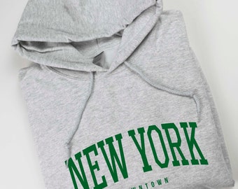 New York Hoodie, New York Unisex Hoodie,White Hoodie,New York Lover Gift,Vintage Hoodie,New York College Style Crop Hoodie,Women Essentials