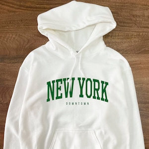 New York Hoodie | New York Unisex Hoodie,White Hoodie,New York Lover Gift,Vintage Hoodie,New York College Style Crop Hoodie,Women Essentials
