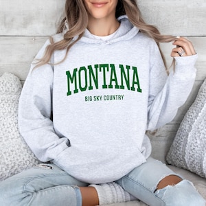 Montana State Hoodie | Rustic Mountain Sweatshirt | Nature Lover Gift