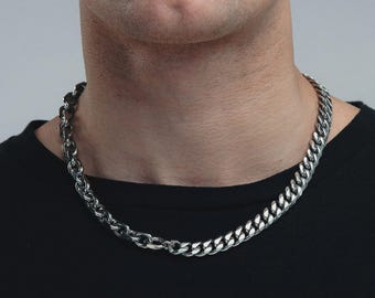 10mm Stainless Steel Hybrid Chain Necklace | Waterproof Statement Streetwear Jewelry