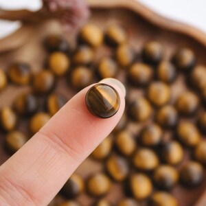 10mm Round tiger eye cabochons, natural tiger eye stones for micro macrame, jewelry making, wire wrapping and handmade crafts, DIY supplier