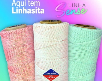 Fil ciré Linhasita Sense 1 mm 5, 10, 20 mètres polyester ciré, cordon micro macramé, cordon à nouer, cordon brillant pour fabriquer des bijoux en macramé