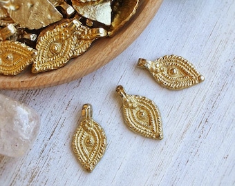 27mm Eye Brass Pendant • N A Y A · Handcrafted Pendant from India for Micro Macrame · Boho Ethnic Style •