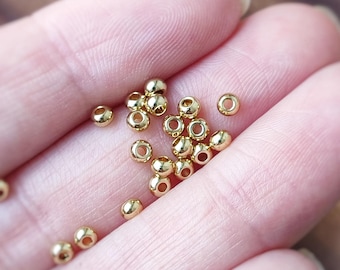 3x2mm Rondo Beads Stainless Steel 18k Gold Plated · 20/40 units