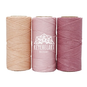 Rosa färgmix: Linhasita 1 mm vaxad tråd, 3 färger x 20, 10 eller 5 meter, Micro Macramé smyckesnöre rött, för att göra makraméarmband