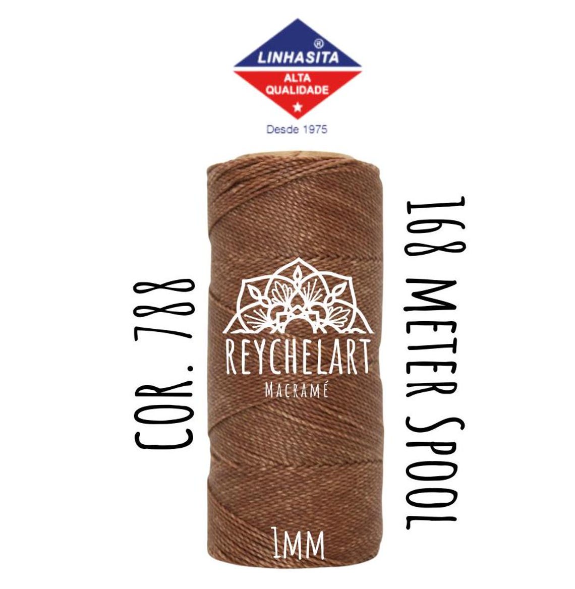 Waxed Wool Thread 168m Linhasita Waxed Thread 1mm Caramel, Macrame Thread, Waxed ...