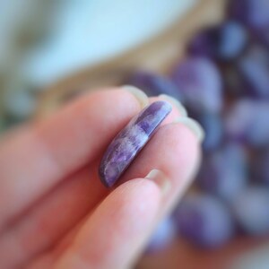 25x18mm Amethyst Cabochon Teardrop · Natural Violet Stone for Micro Macrame · Jewelry Making Supply image 5